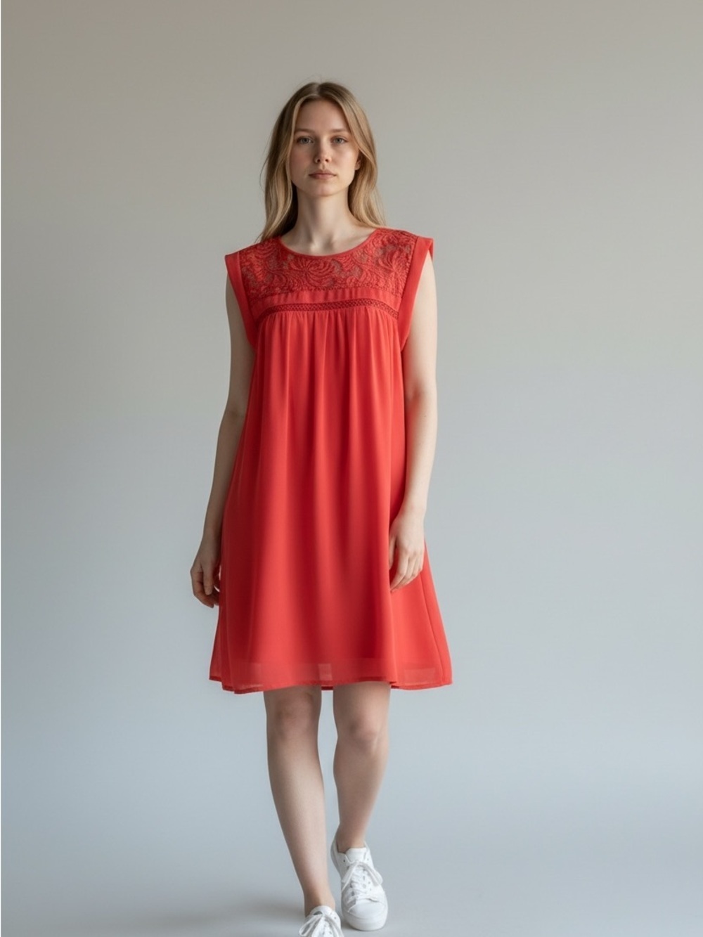 Speechless Lace Bodice Coral Dress Size XL